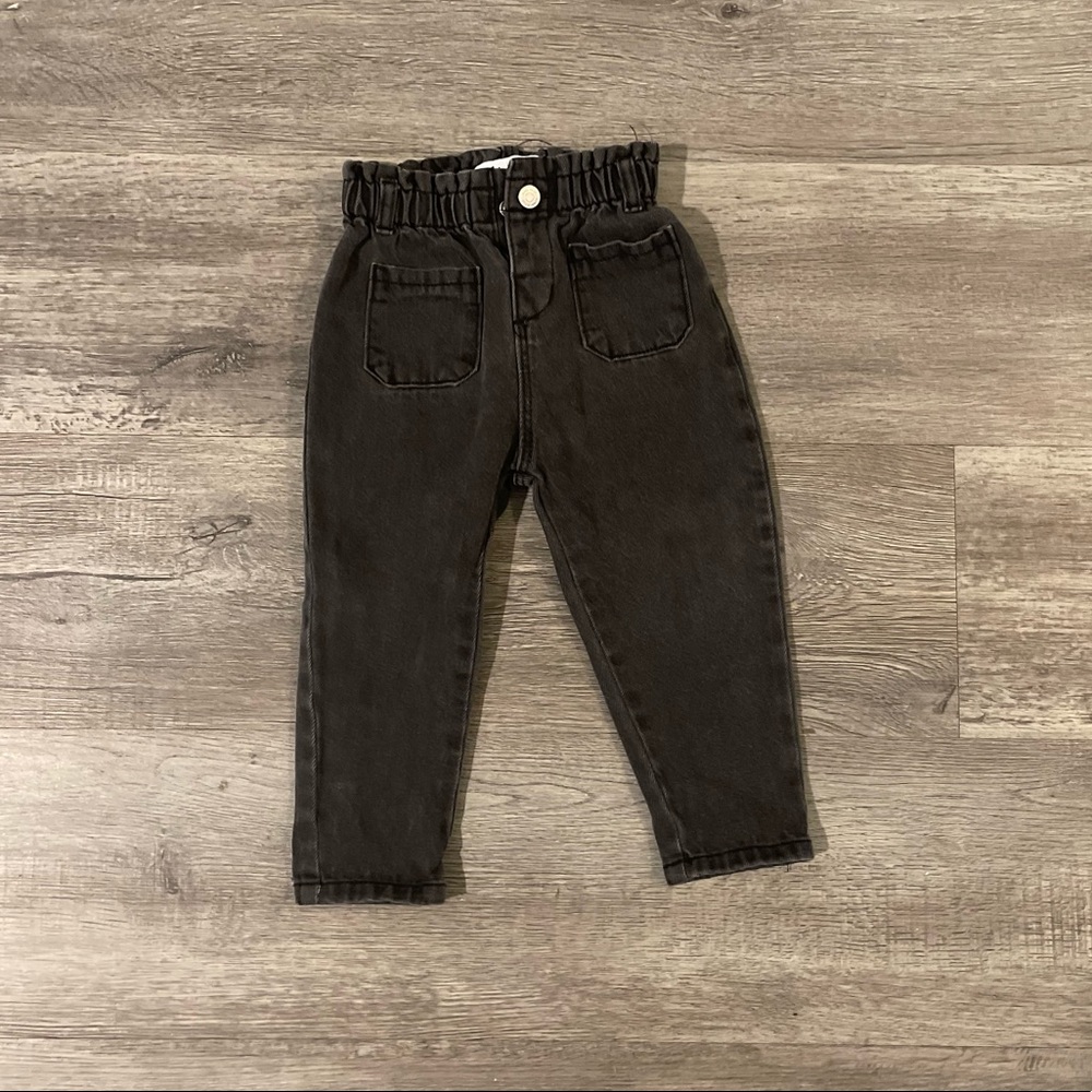 Zara Kids Baby Girl Paperbag Waist Jeans 12-18mo - Black